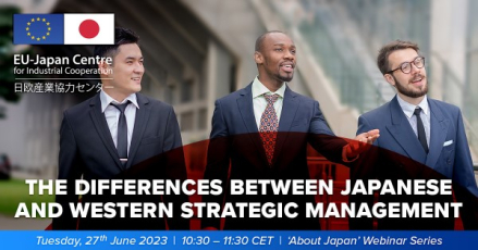 &quot;The difference between Japanese and Western strategic management&quot; webinar poster